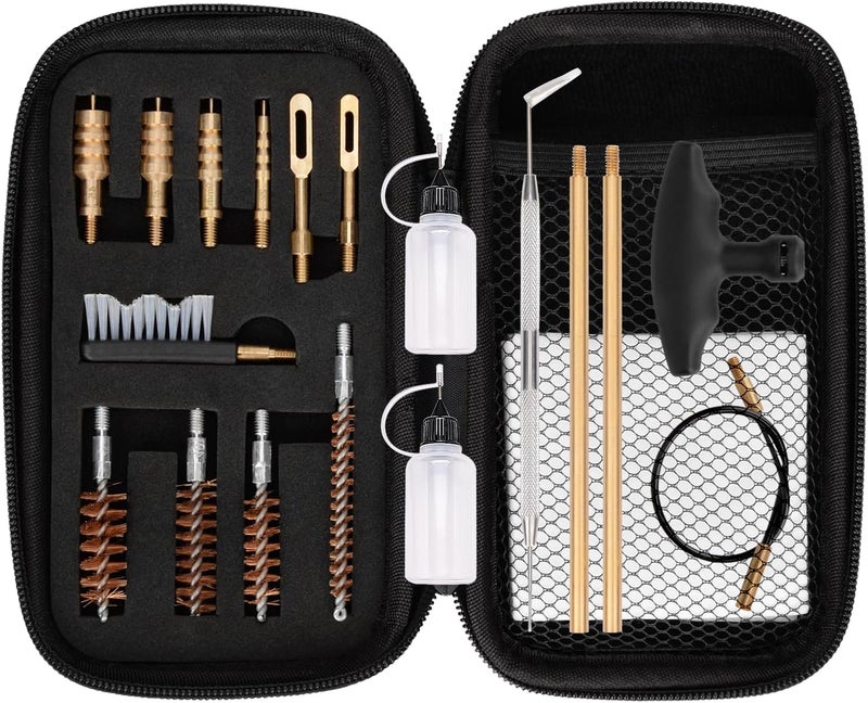BOOSTEADY Universal Handgun Cleaning kit .22,.357,.38,9mm,.45 Caliber Pistol Cleaning Kit Bronze Bore Brush and Brass Jag Adapter - Image 1